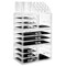 Casafield Acrylic Cosmetic Makeup Organizer & Jewelry Storage Display Case - Large 16 Slot, 2 Box & 9 Drawer Set - Clear